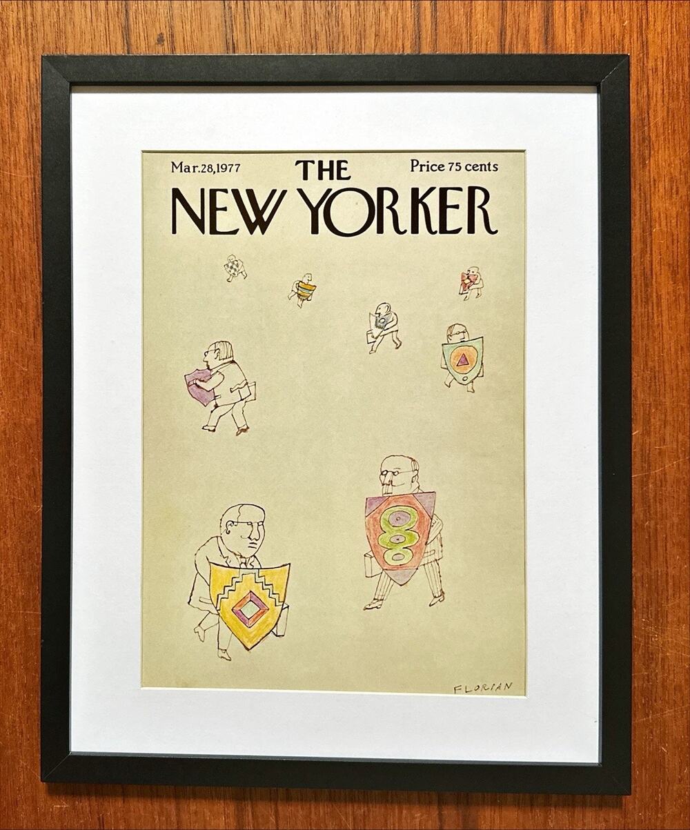 Framed 1977 The New Yorker Magazine March 28 Cover Douglas Florian Shields